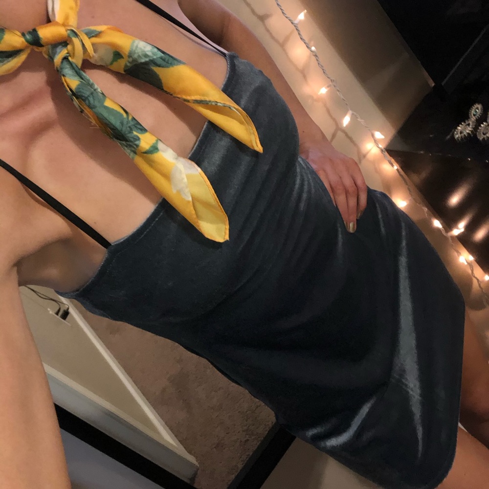 Blue Velvet Mini Dress